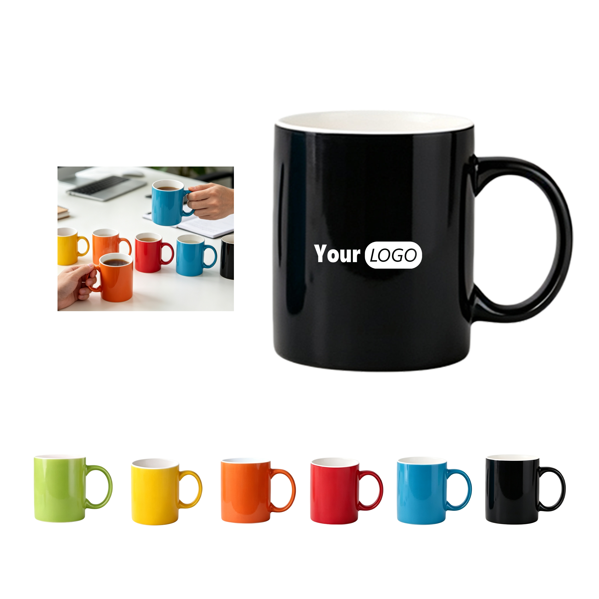 11.8 oz Glossy Ceramic Coffee Mug 2