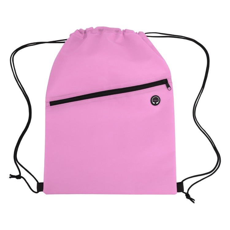 Non-Woven Sports Drawstring Bag with Front Zipper 42