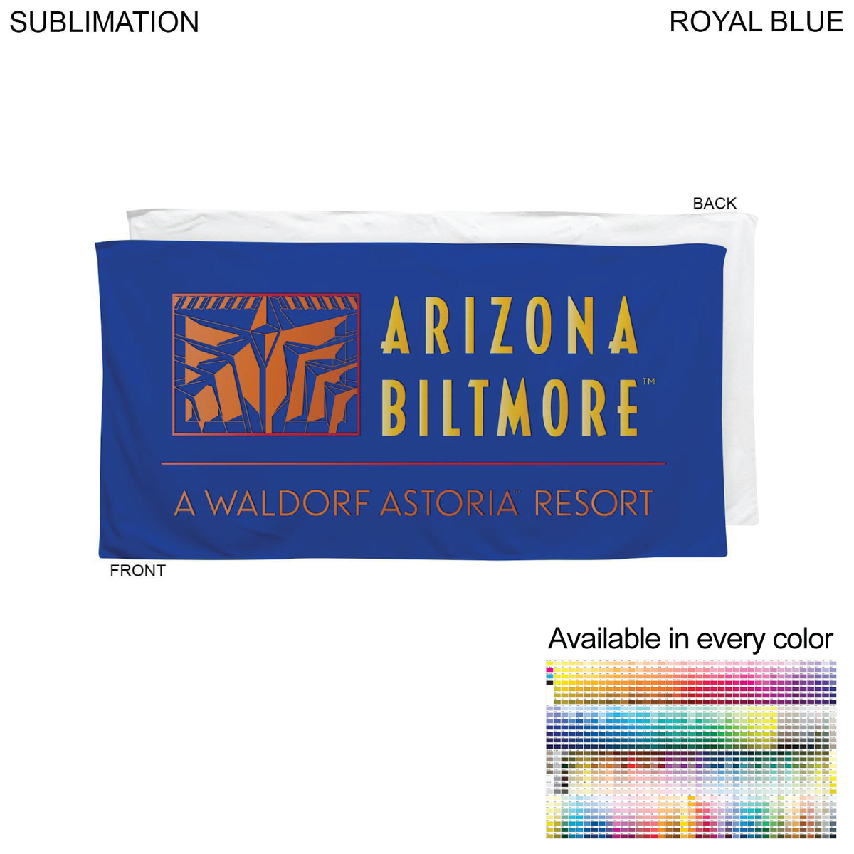 fiel Colored Plush and Soft Velour Terry Cotton Blend Beach Pool Towel 30x60 Sublimated Edge to Edge #SU586-16