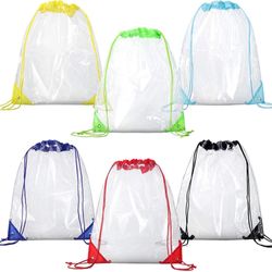 Clear Vinyl Drawstring Backpack Bag