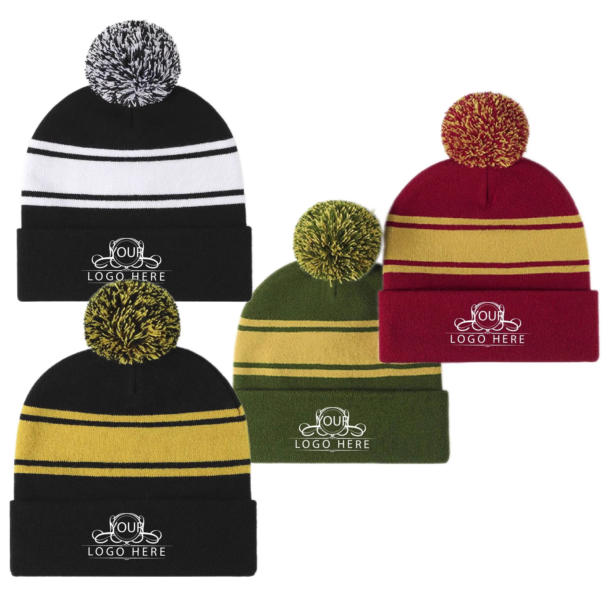 Pom-Pom Knit Beanie