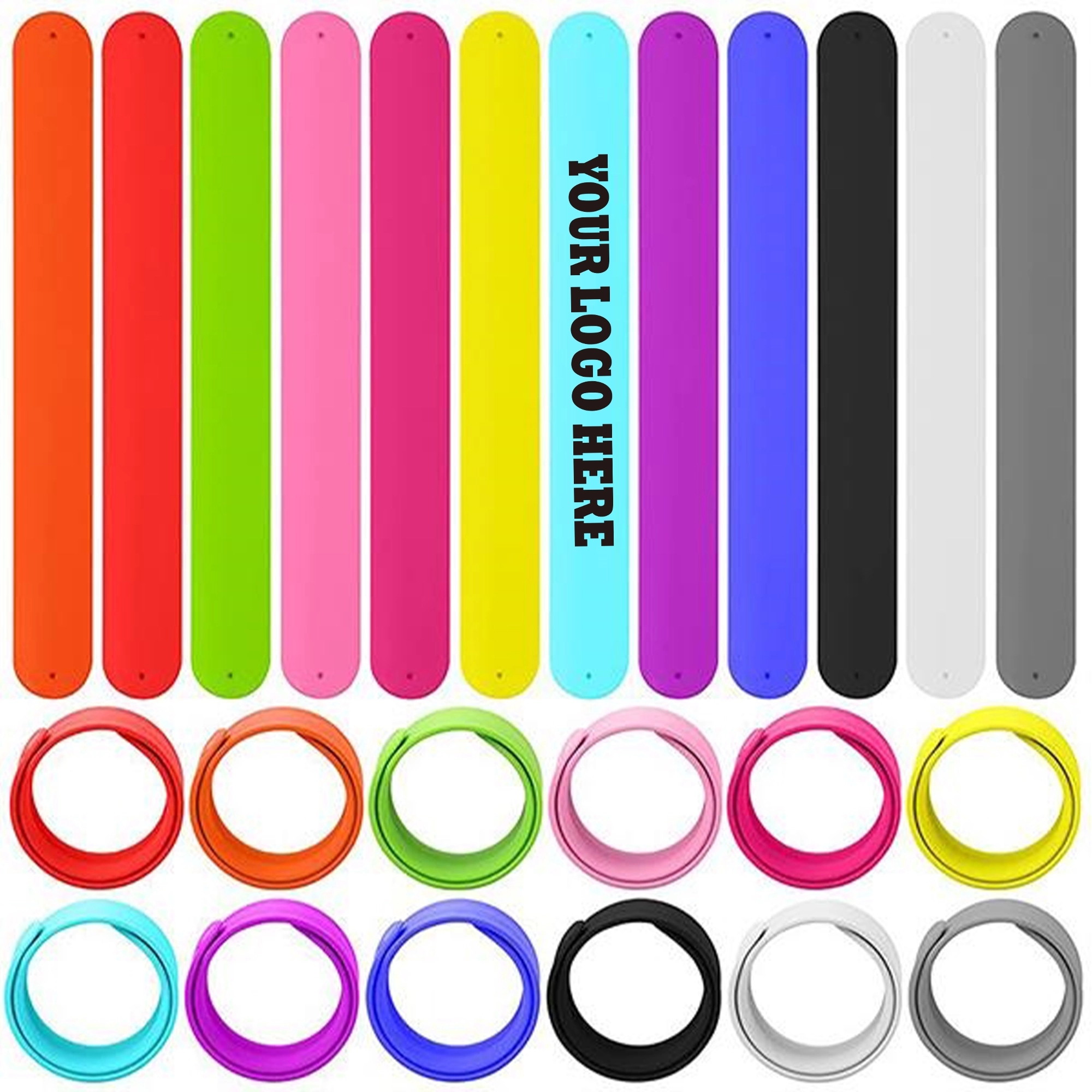 Silicone Slap Bracelet MOQ100pcs 4