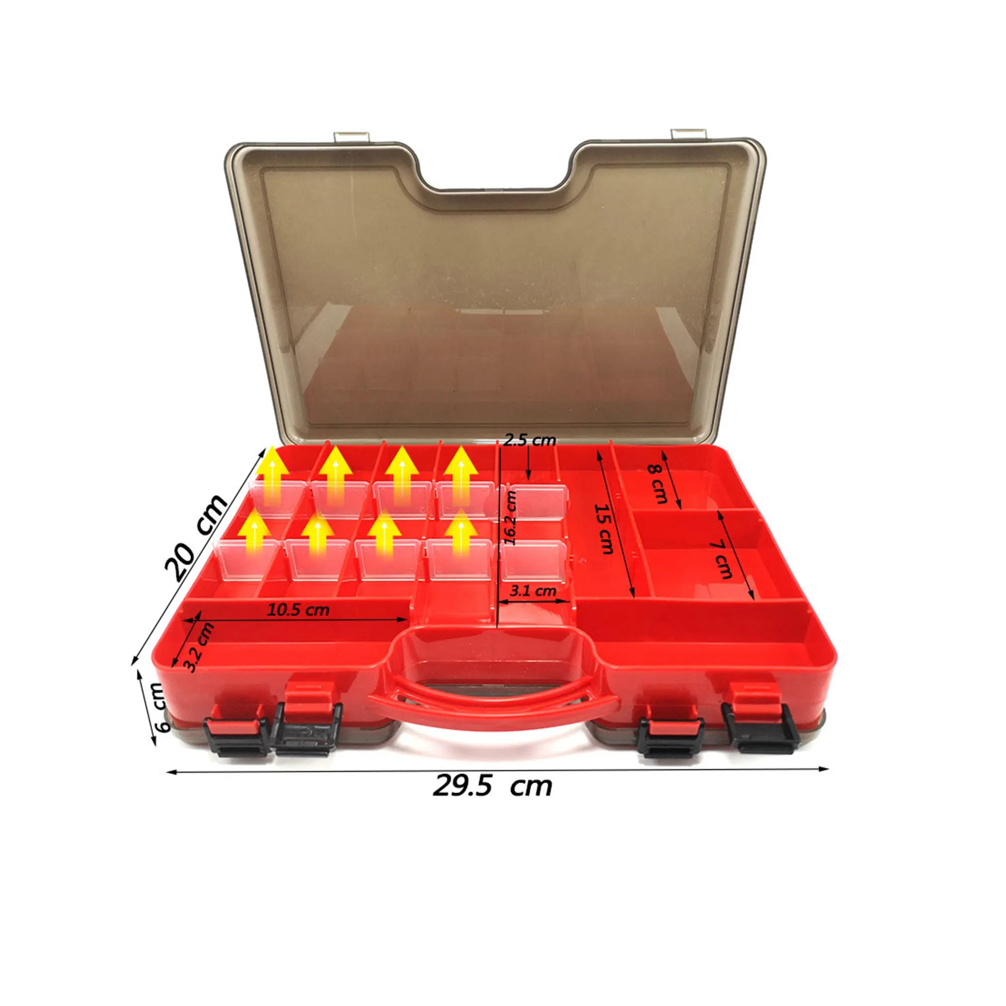 MOQ10 Double-layer Plastic Fishing Bait Box 12