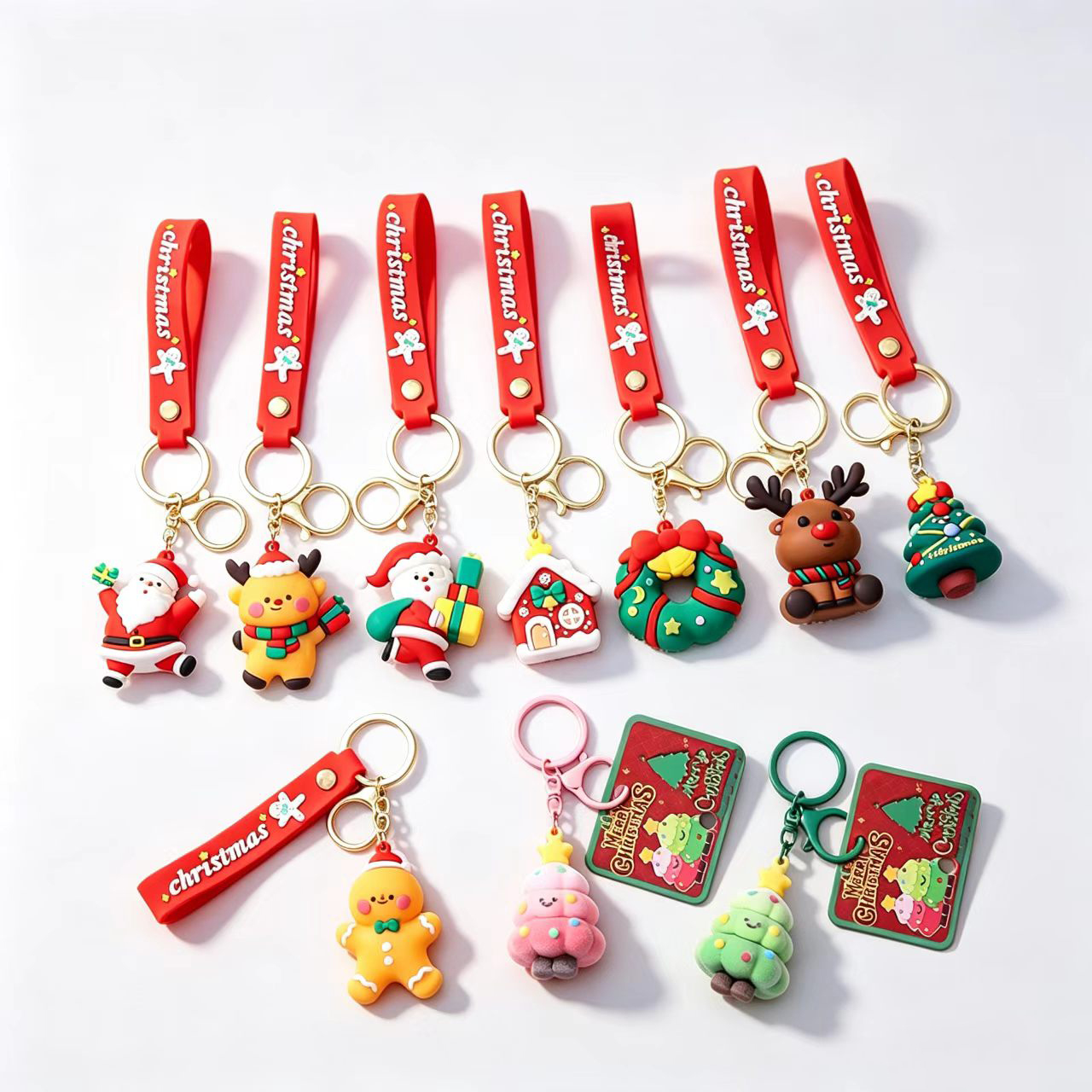 Cartoon Christmas Keychain& Christmas Bag Charm