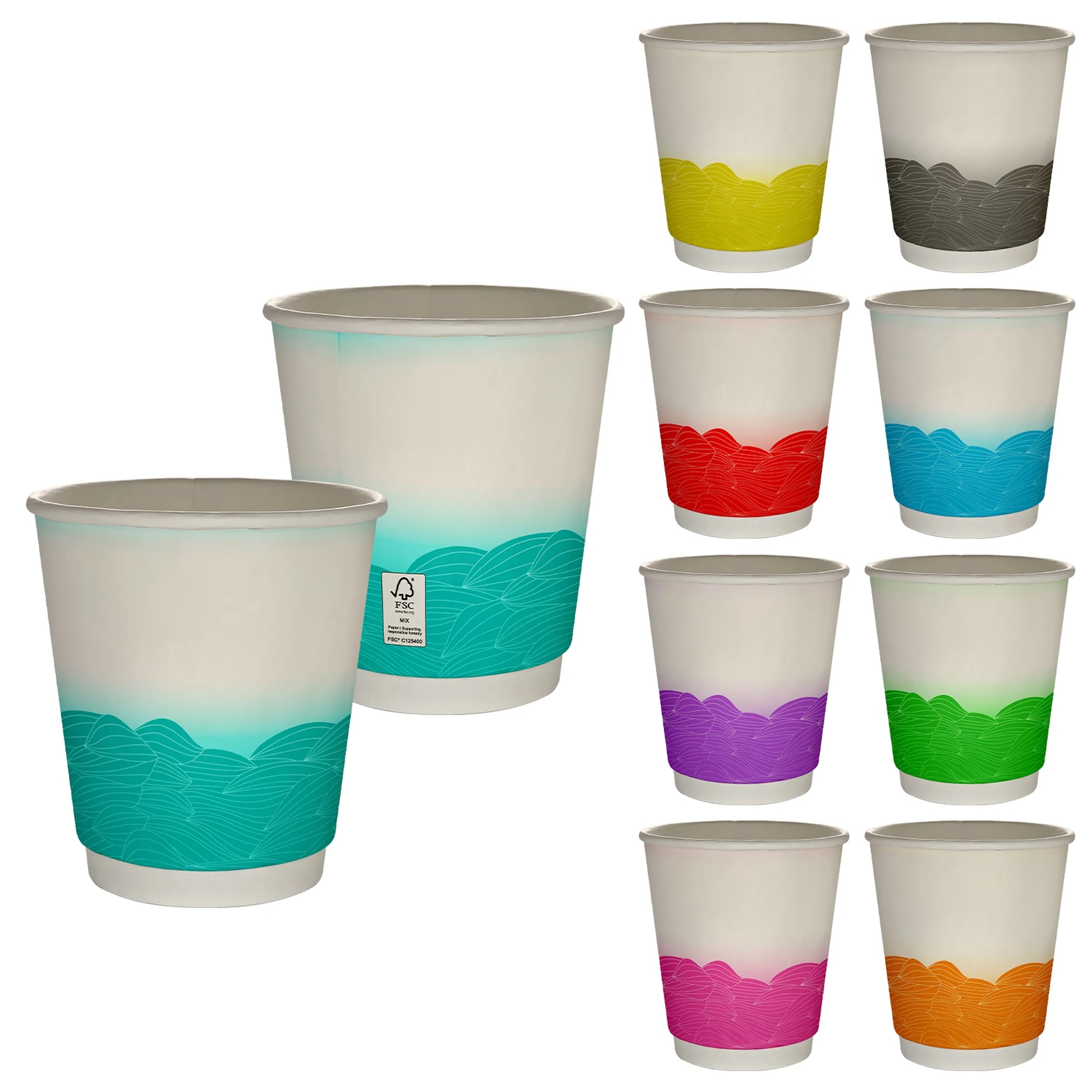 10 oz Full Color Turbulent Waves Insulated Paper Cup 2