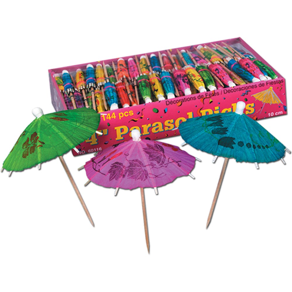 Parasol Umbrella Picks - Assorted 4" 2