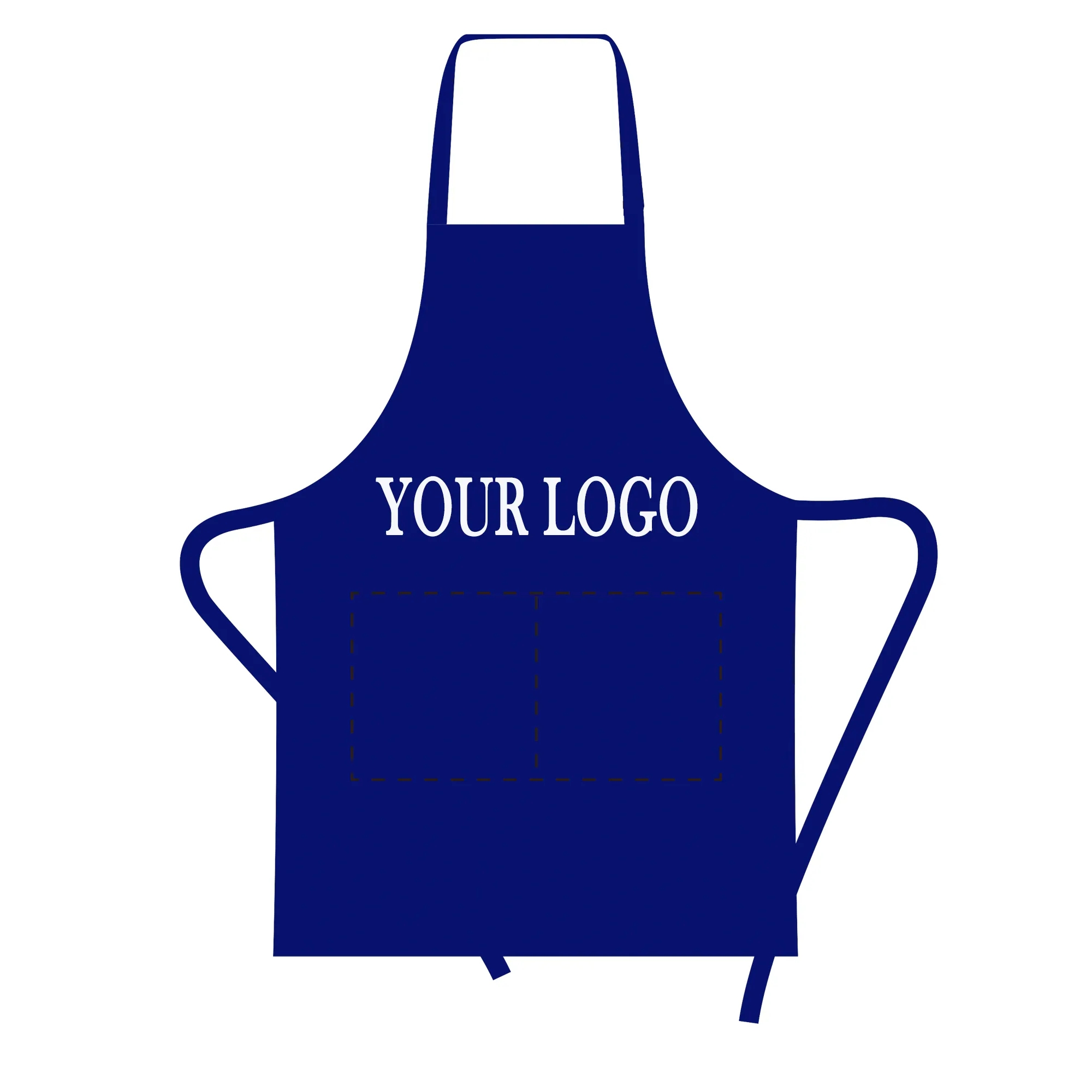 Professional Kitchen Aprons with Pockets MOQ 100pcs