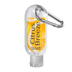 1.9 oz. Clear Sanitizer with Carabiner Hook