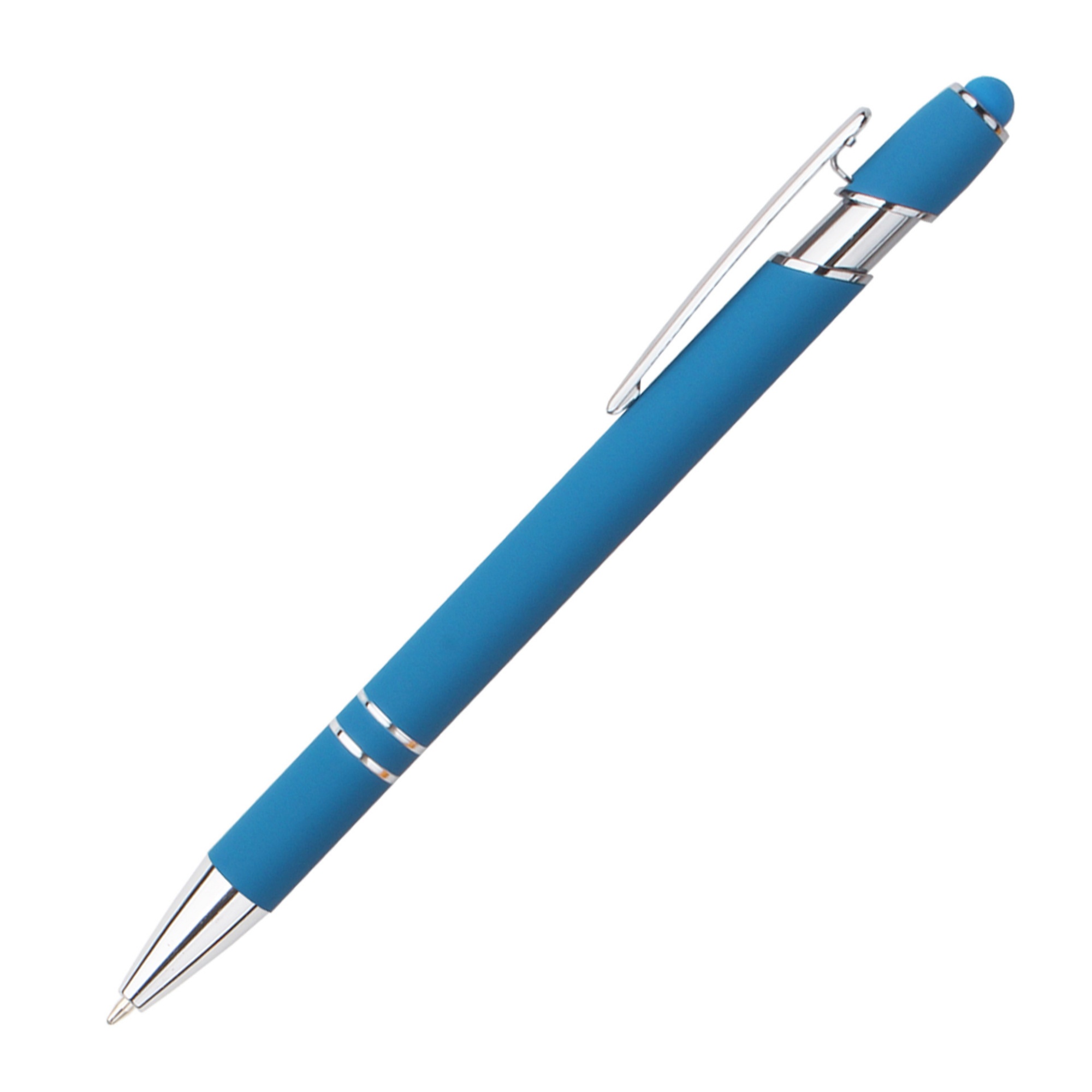 Retractable Metal Ballpoint Pen With Stylus Tip Black Ink 42