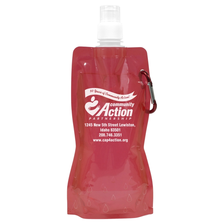 "Roll Up" 18 oz Foldable and Reusable Water Bottle with Matching Carabiner 7