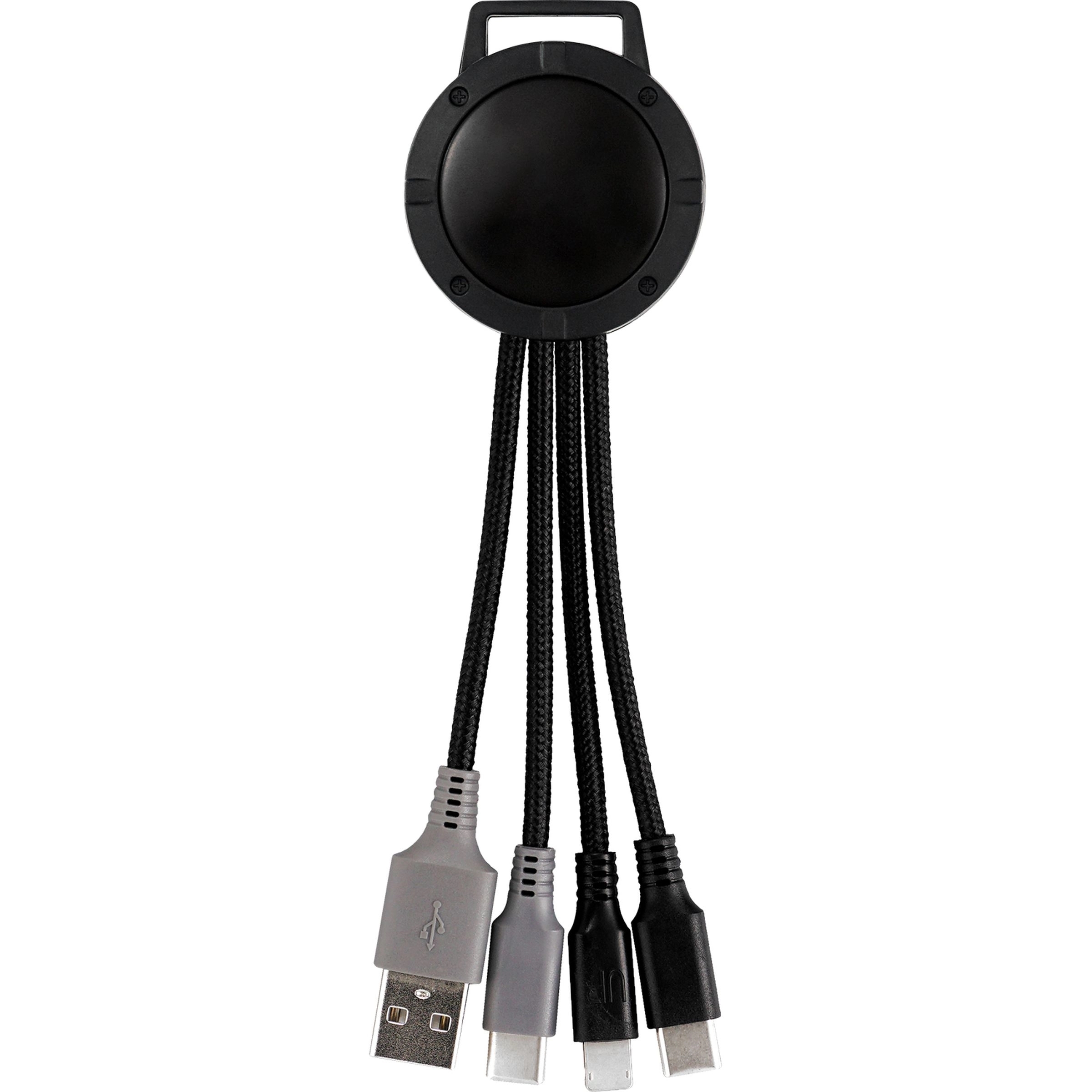 Light Up Color Two Tone Dual Input 3-in-1 Charging Cable 4