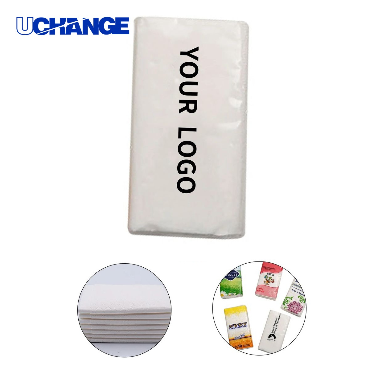 Tissue Pack Organizer Mini with 8 Soft Paper Sheets