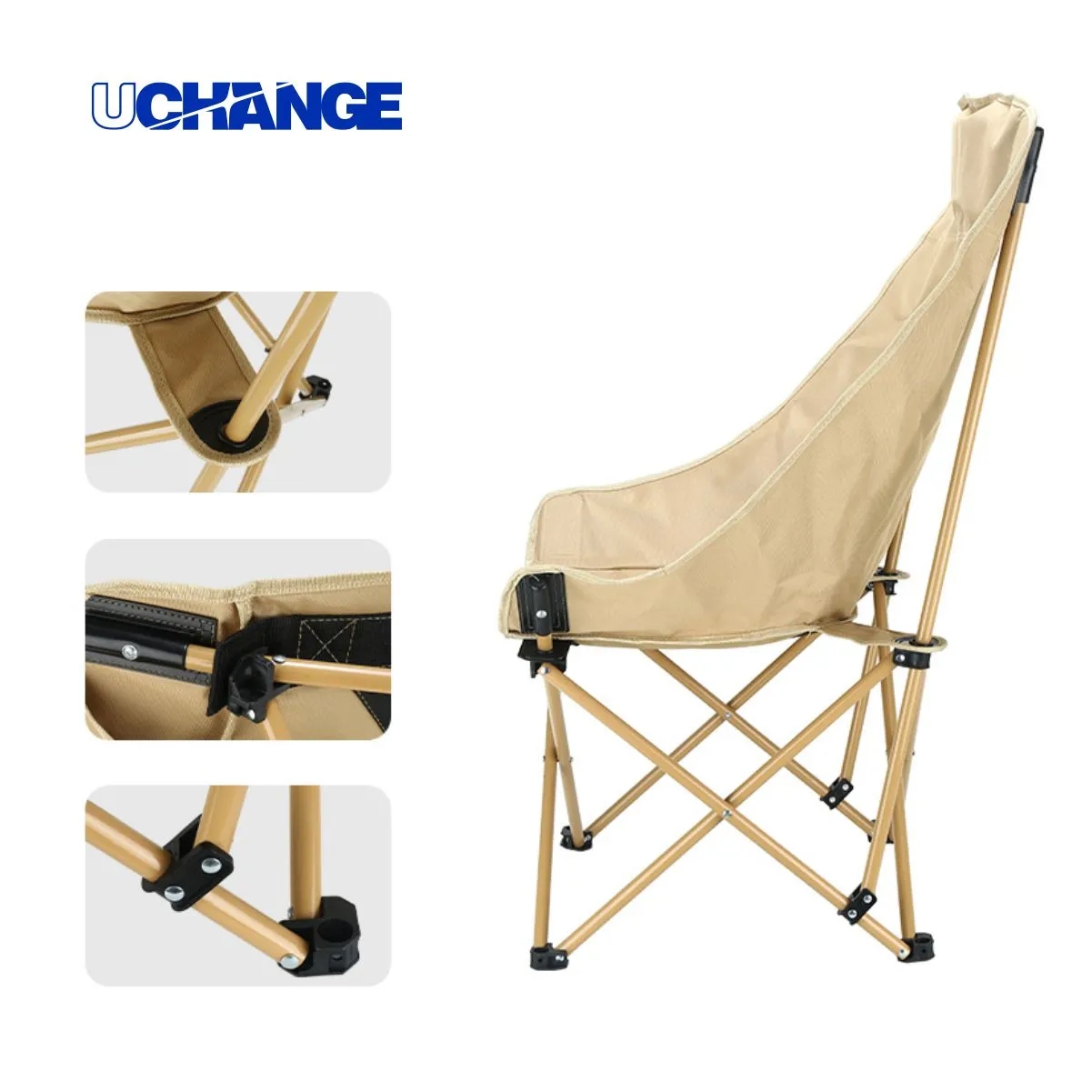 High Back Folding Camping Chair With Headrest