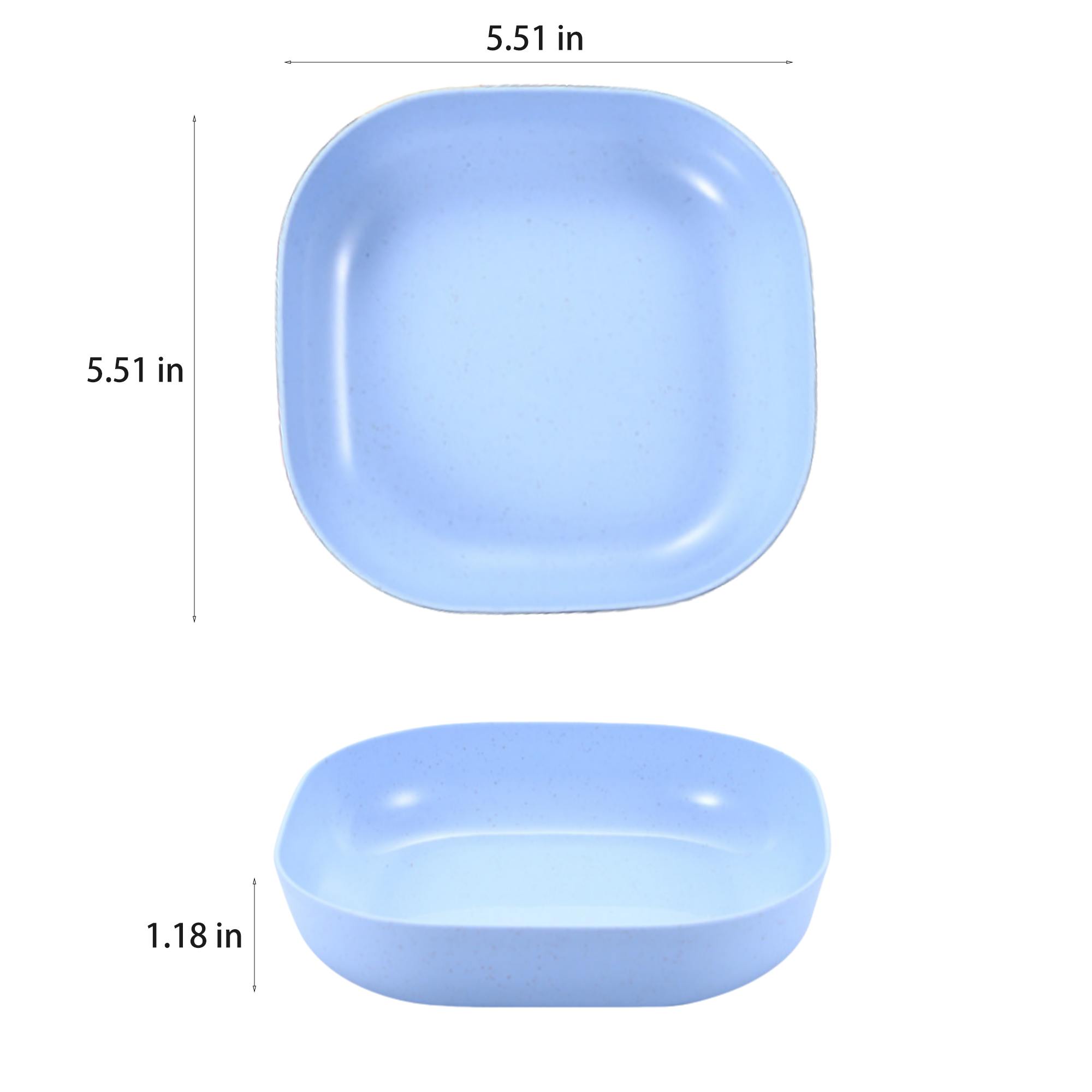 5.5 Inch Wheat Straw Square Plate 4