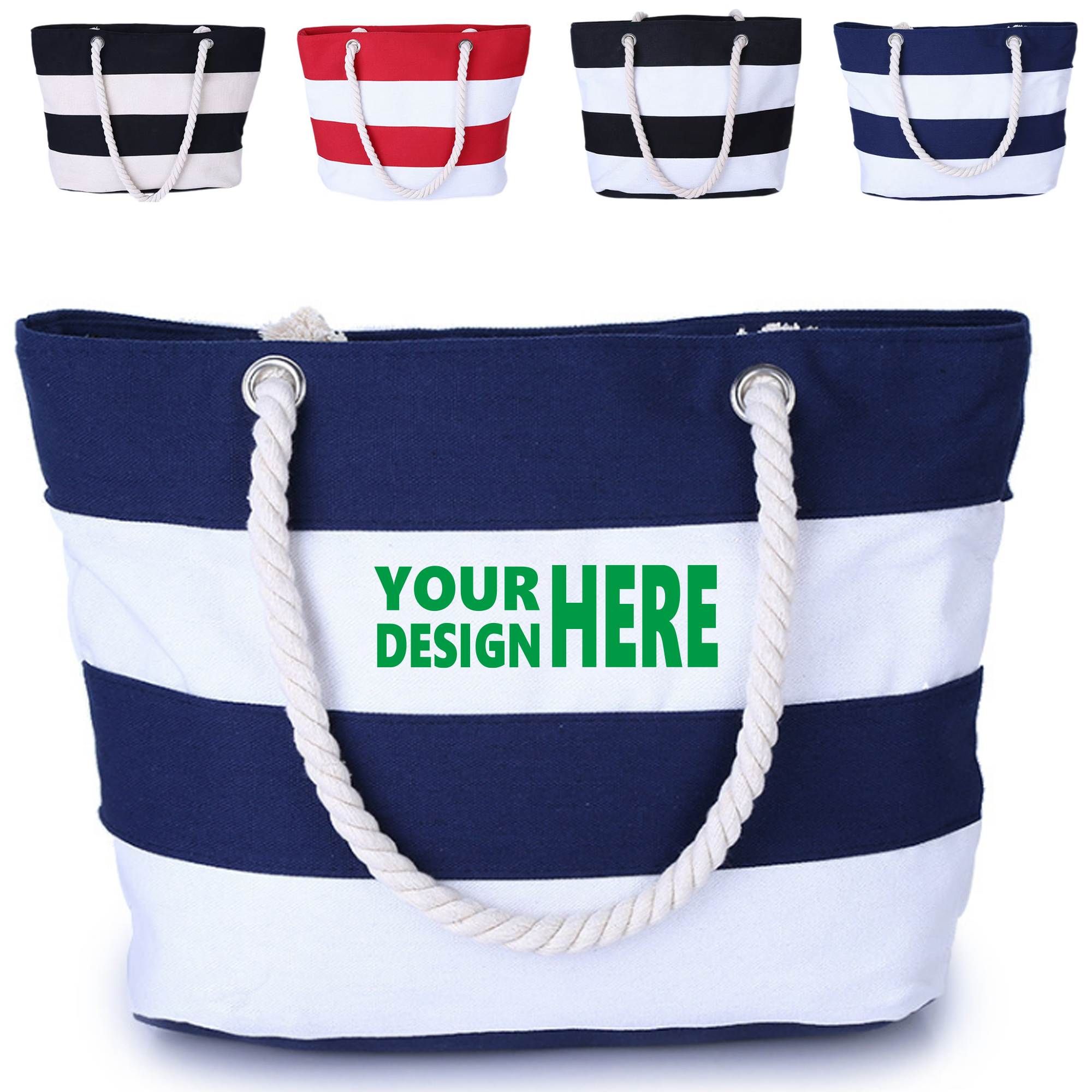 Striped Pattern Canvas Tote Bag, custom tote bag with logo imprint 4
