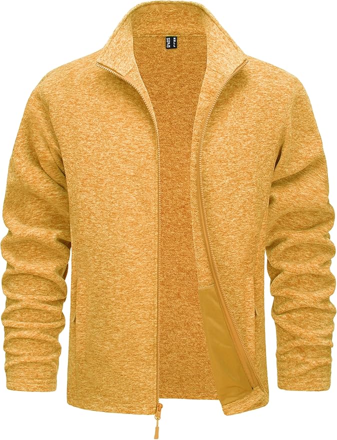 "Men Zipper Fleece Jacket Full zipper" 46
