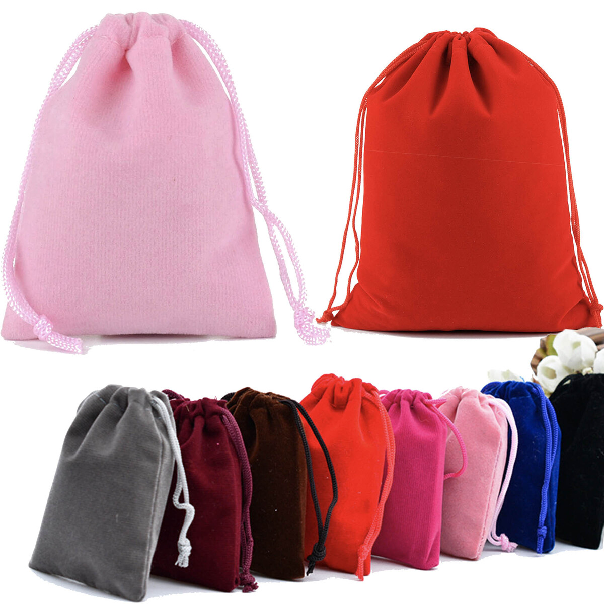 Velvet Cloth Drawstring Jewelry Bags Pouches