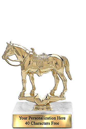 Trophy: 7", 2x3 white marble base, Quarter Horse G