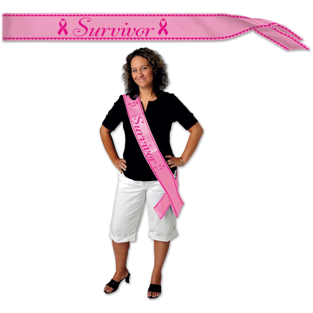 Breast Cancer Survivor Satin Sashes - Pink 33" x 4" 3