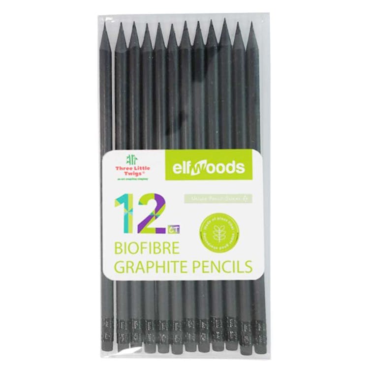 BioFibre Graphite Drawing Pencils - 12 Count Black 3