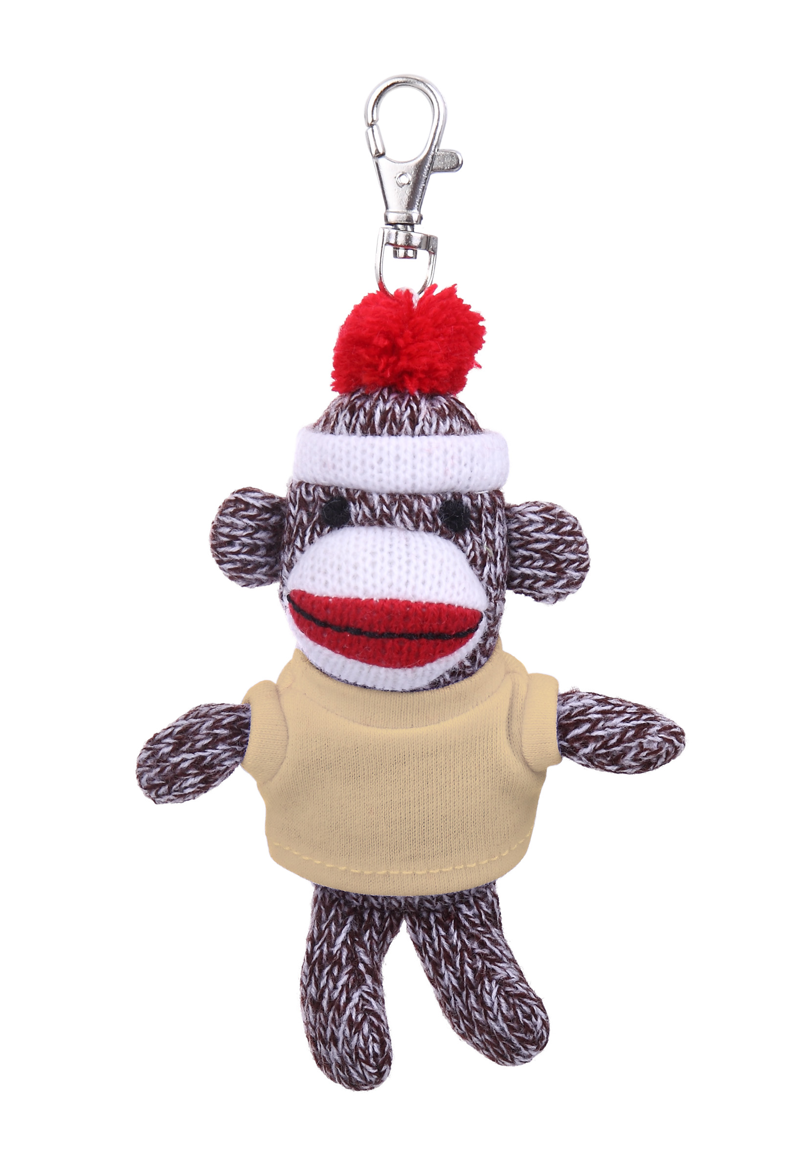 Plush Original Sock Monkey Keychain with Tee 30