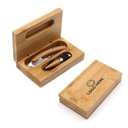 2-Piece Bamboo Wine Opener Set