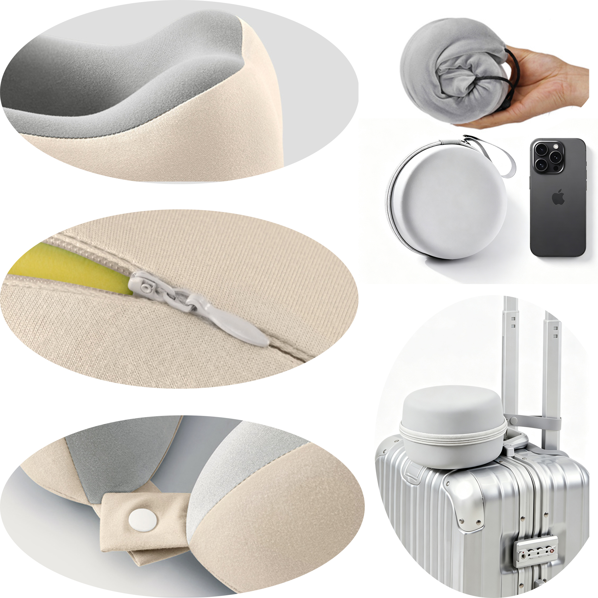 Memory Foam U Neck Pillow With Portable Storage Case 4