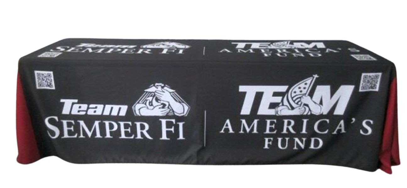 Table Cover 8' Table Throw - Polyester - Custom Printed 16