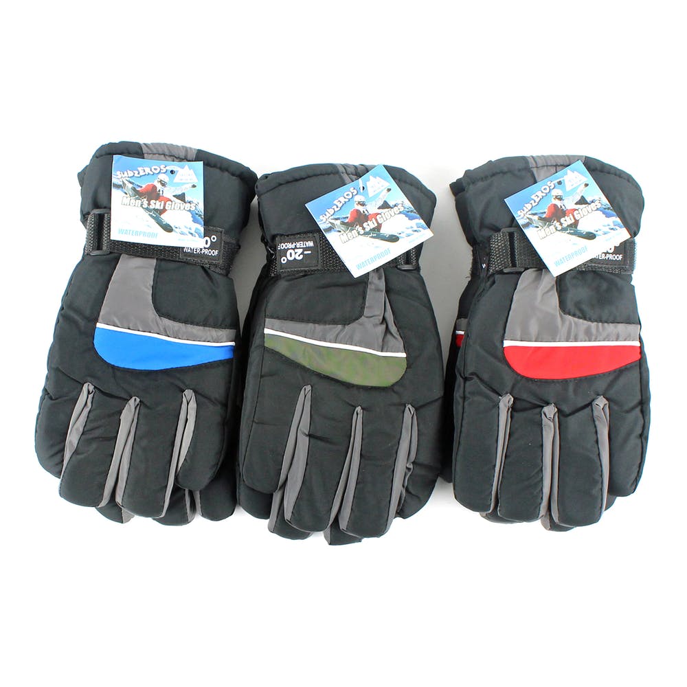 Men's Ski Gloves - Water-Resistant Assorted 2