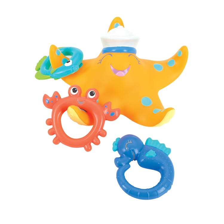 Nuby Starfish Ring Toss Bath Toys - 3 Toss Rings 3