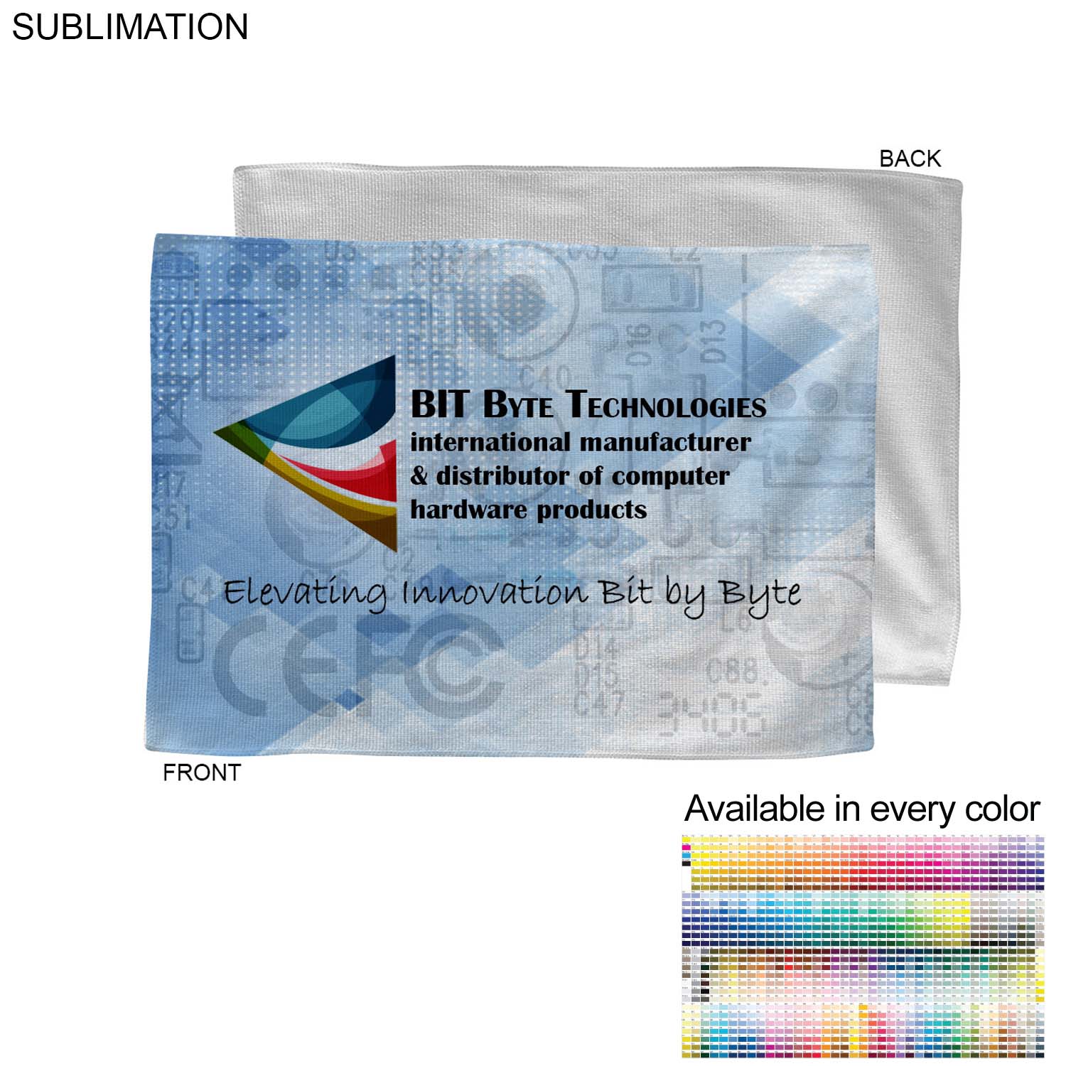 Microfiber Dri-Lite Terry Branding Towel, 12x18, Sublimated Edge to Edge 1 side 11
