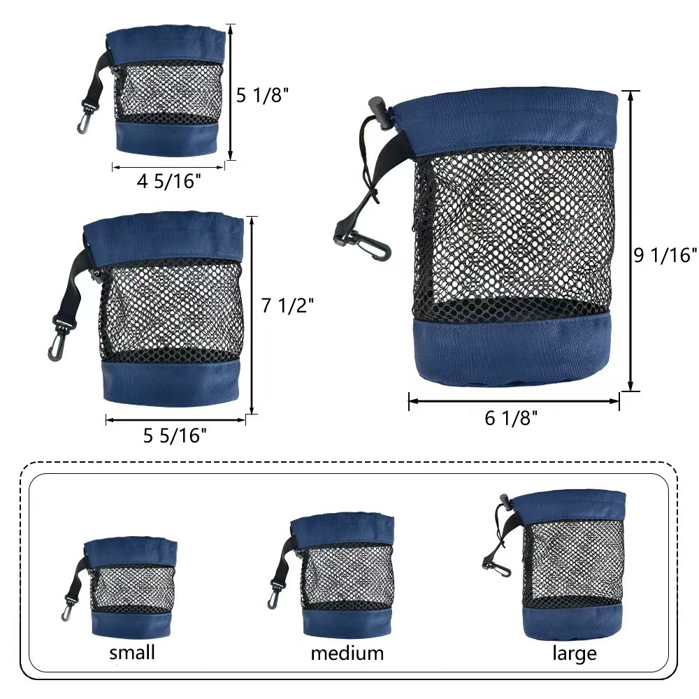 Small Nylon Drawstring Golf Net Bag 8