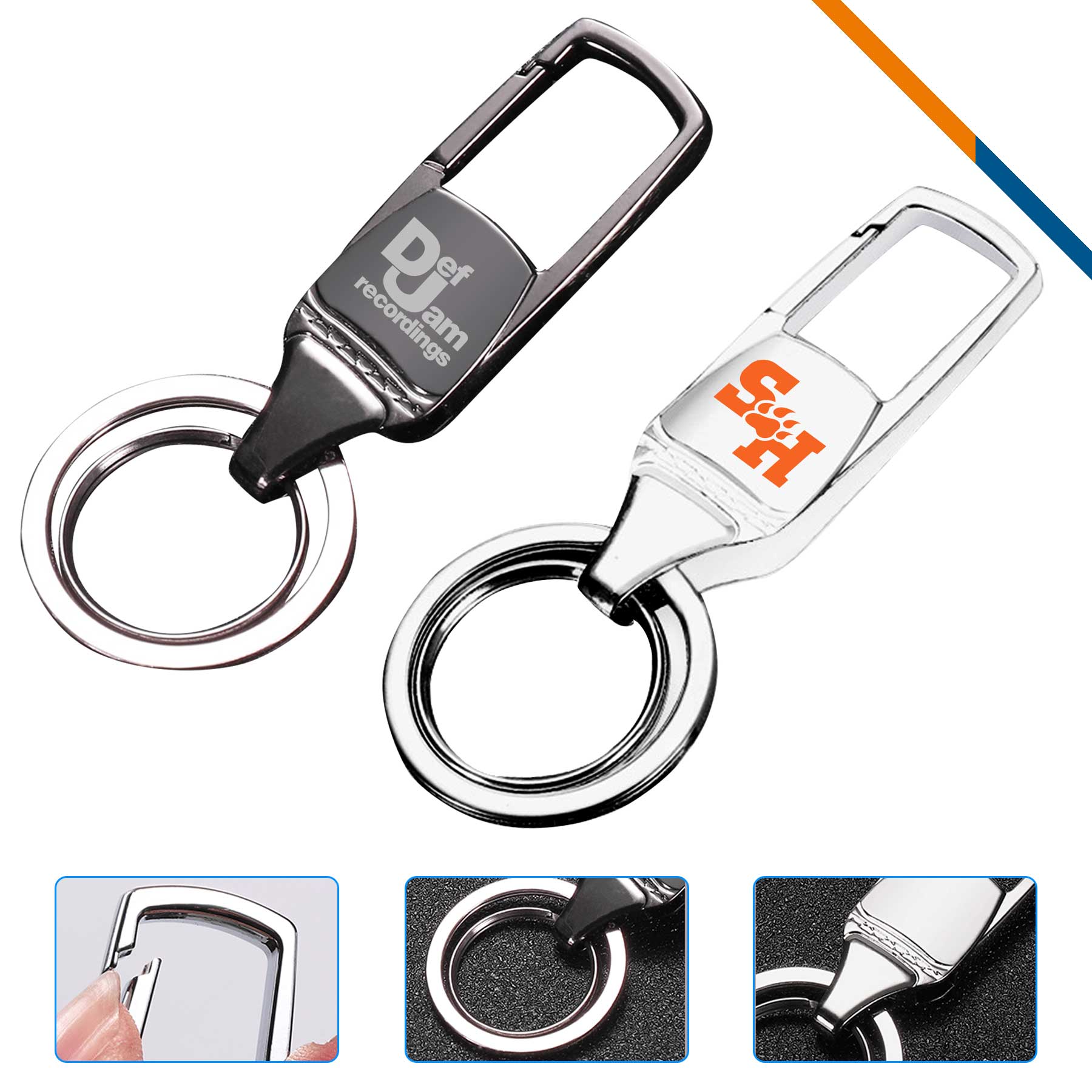Finel Dual Ring Metal Keychain