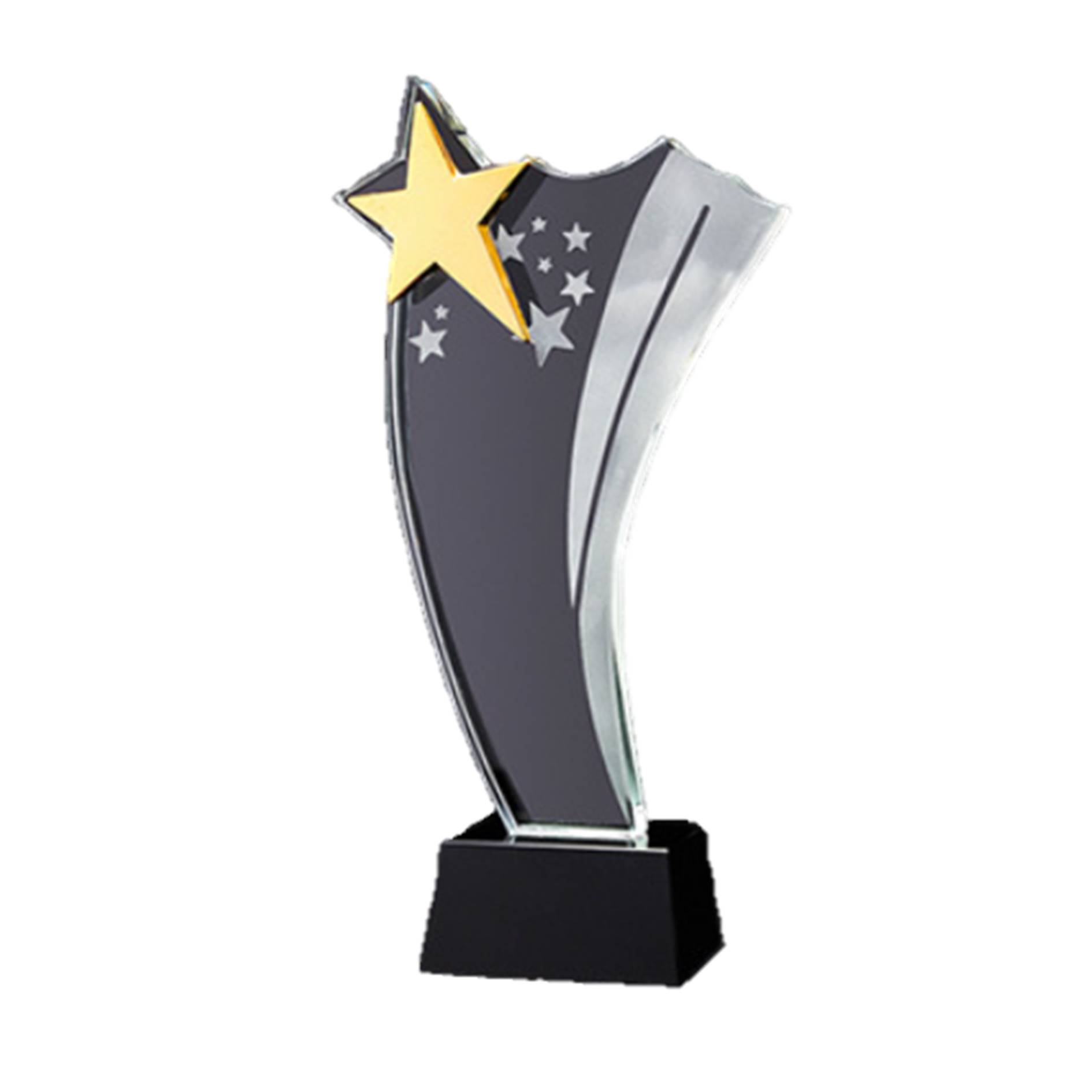 Custom Crystal Award With Wooden Base