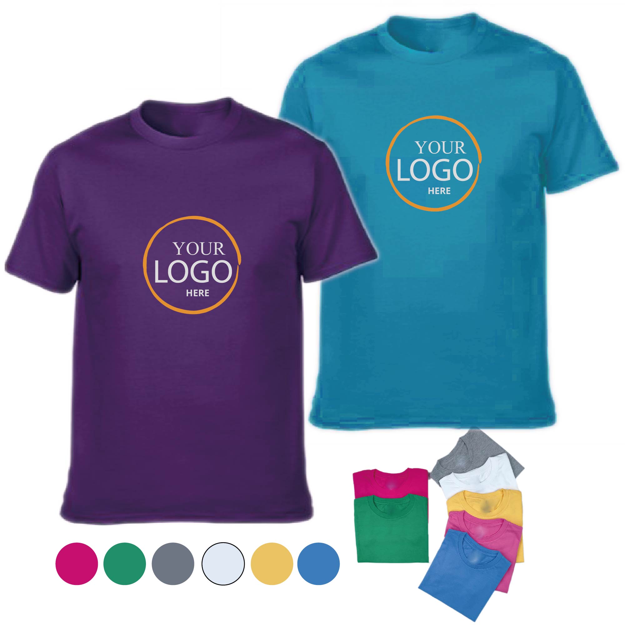 Full Color Cotton T-Shirt with Round Neck 6
