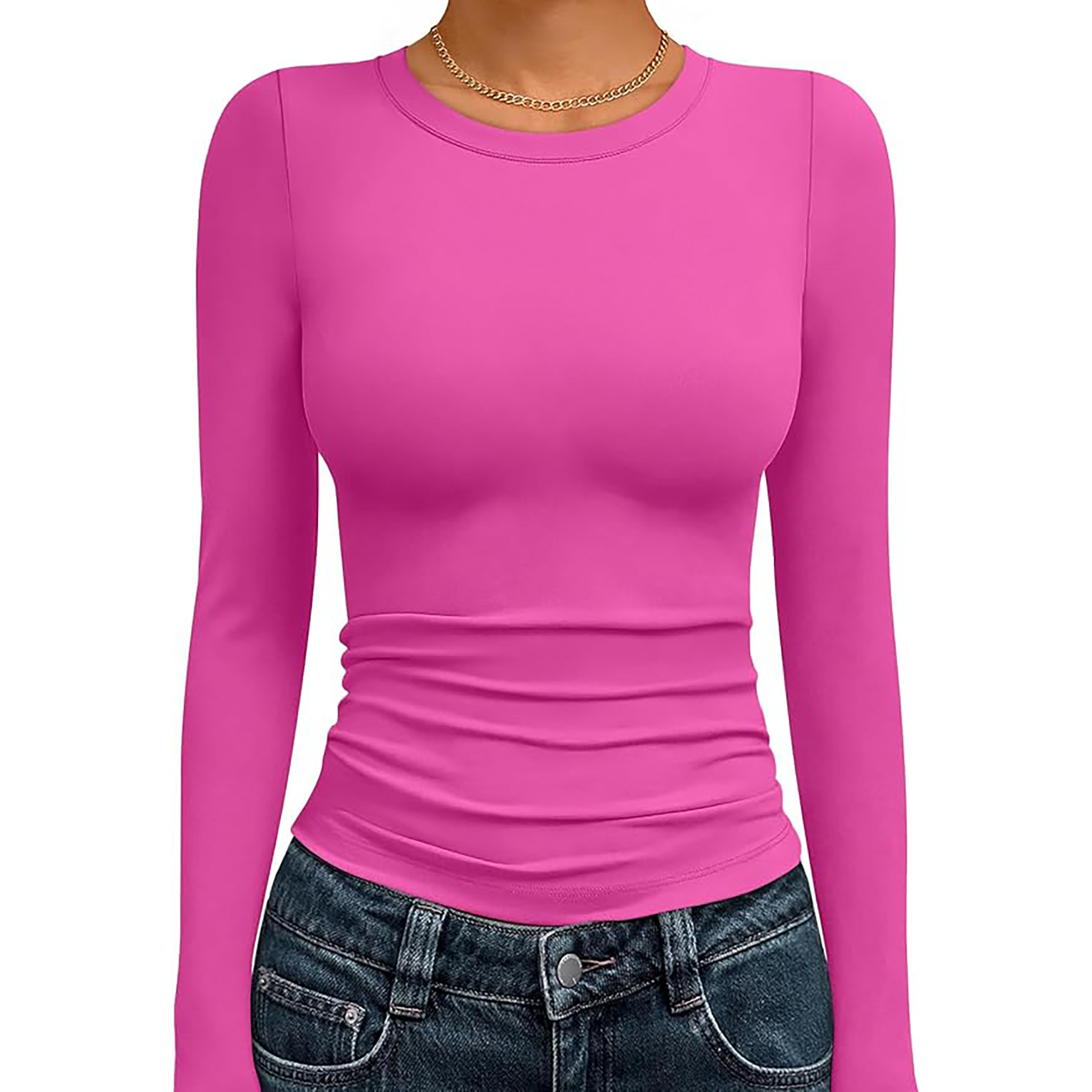 Women's Basic Round Neck Crop Top 96
