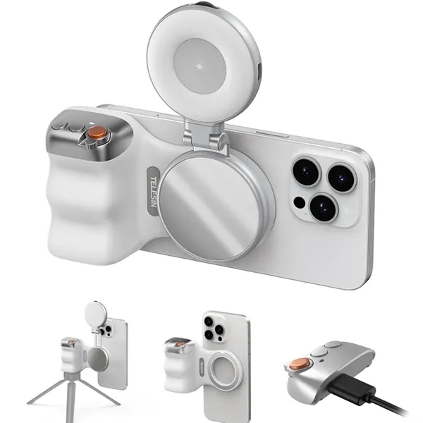 Magnetic Phone Camera Grip with Selfie Light
