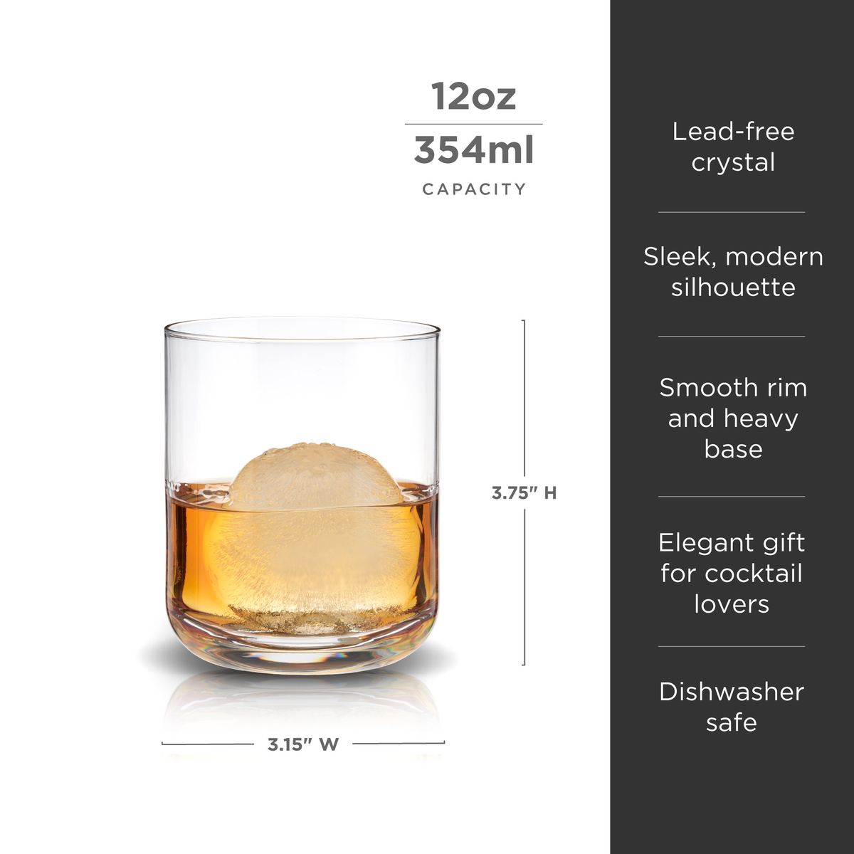 Rolling Crystal Whiskey Tumblers (Set of 2) - Thumbnail 3