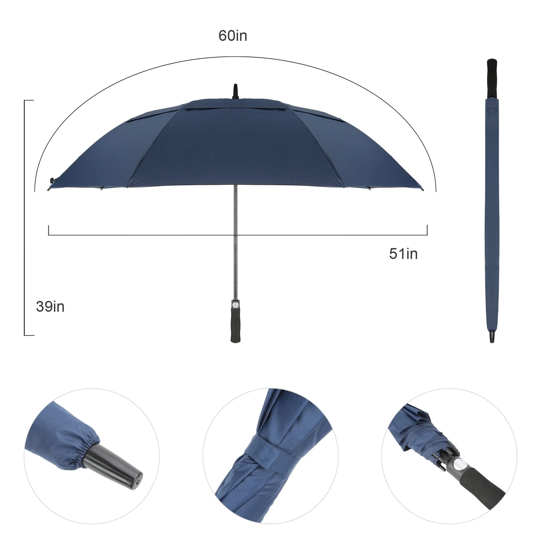Wind Vented Auto Open Golf Umbrella 35