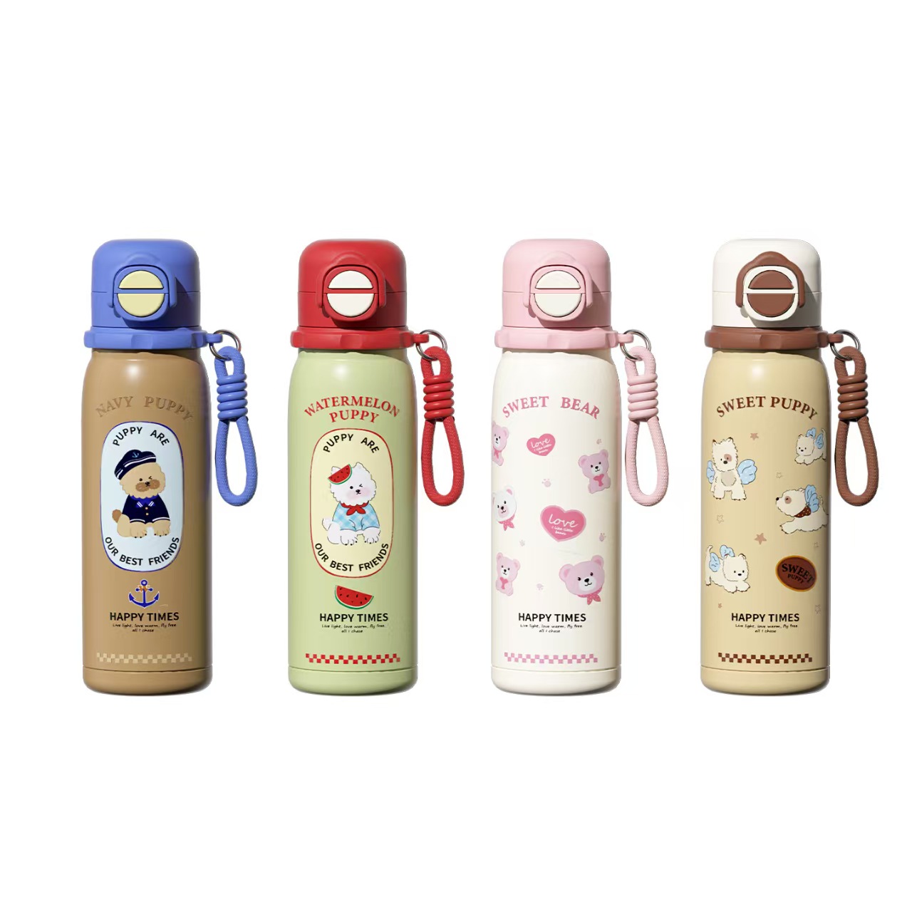 20OZ Stainless Steel Insulated Dual Sip Water Bottle With Pop Up Lid&Handle Strap For Sport&Student