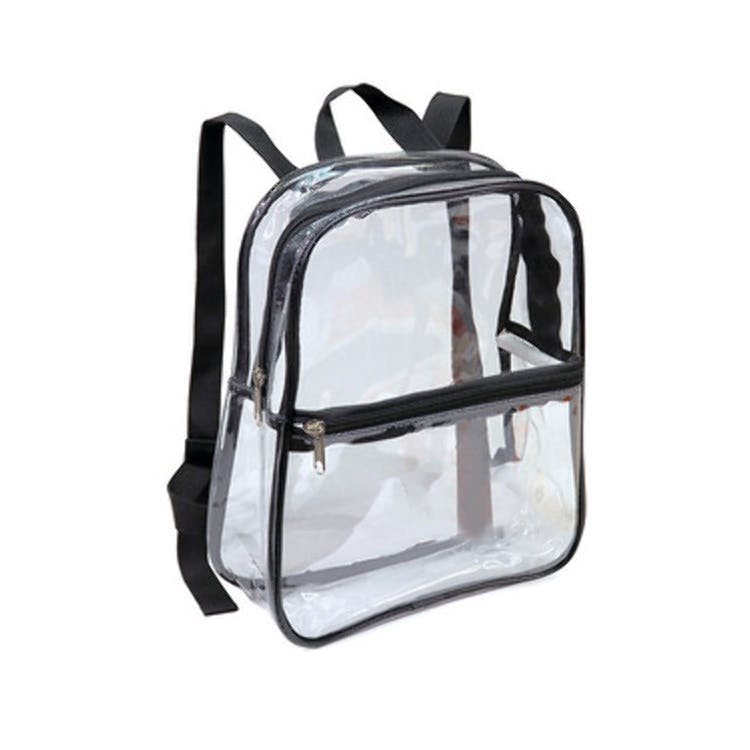 12" Clear Backpacks - Black Trim 60 Count 3
