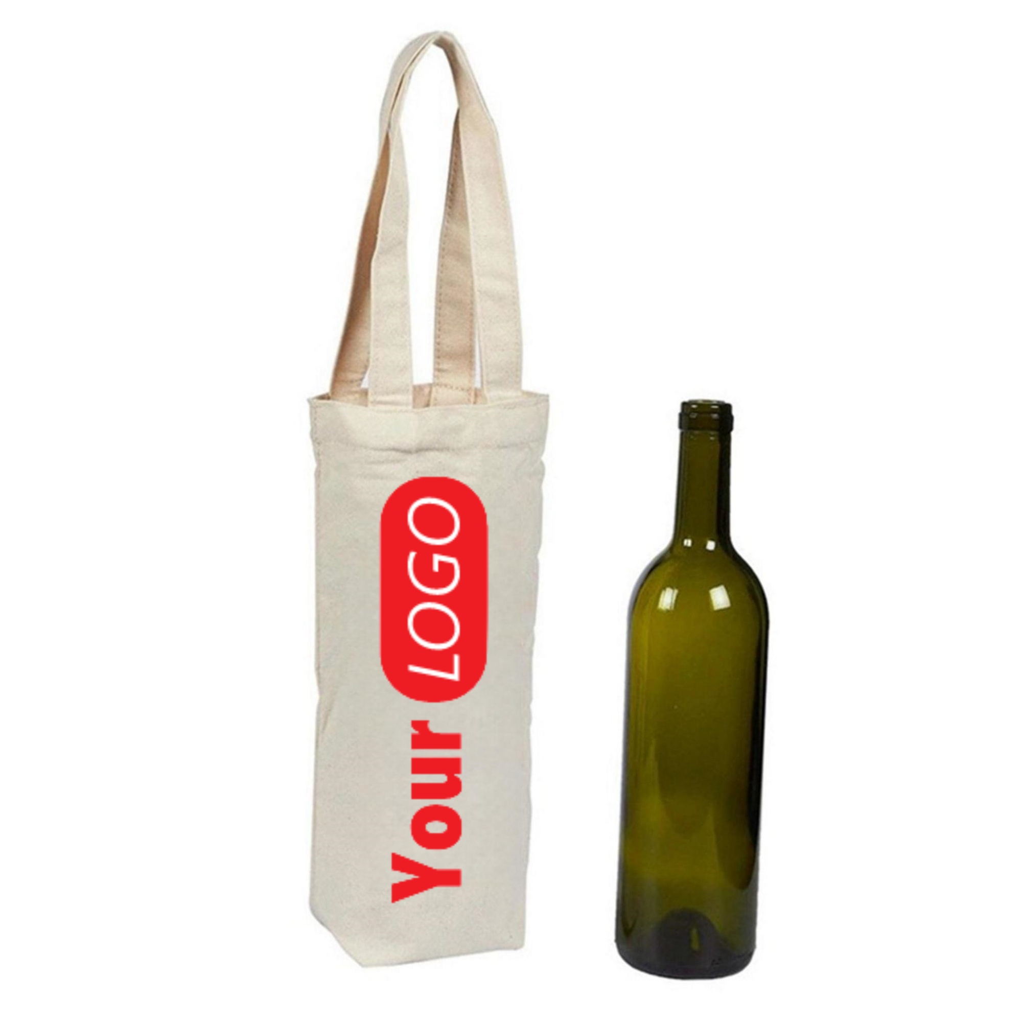 Classic Carry Wine Tote - Canvas, custom tote bag with logo imprint 3