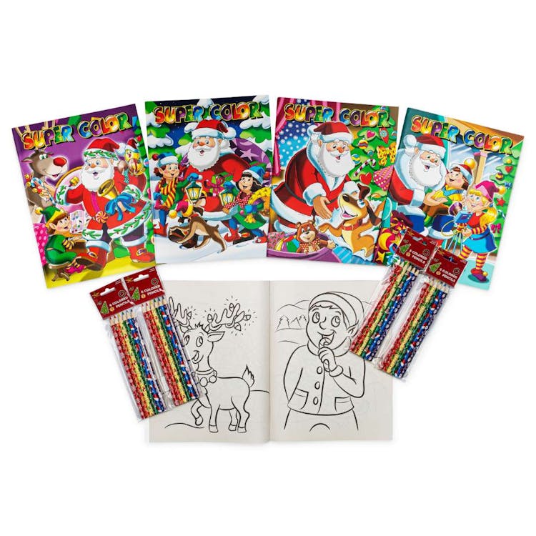 Christmas Bundle - Coloring Books and Colored Pencils 2