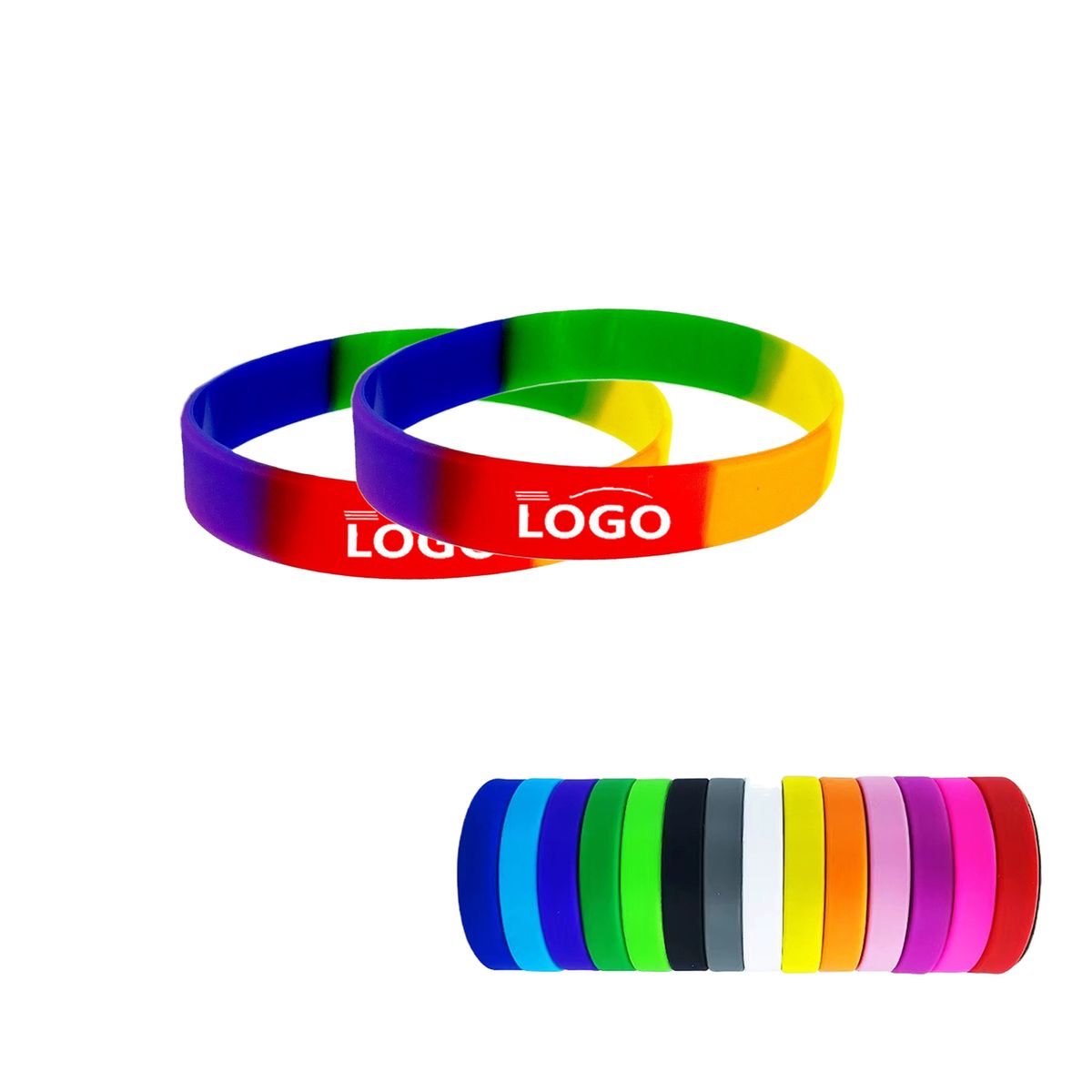 MOQ100 Rainbow Silicone Wristbands for LGBTQ Support 5