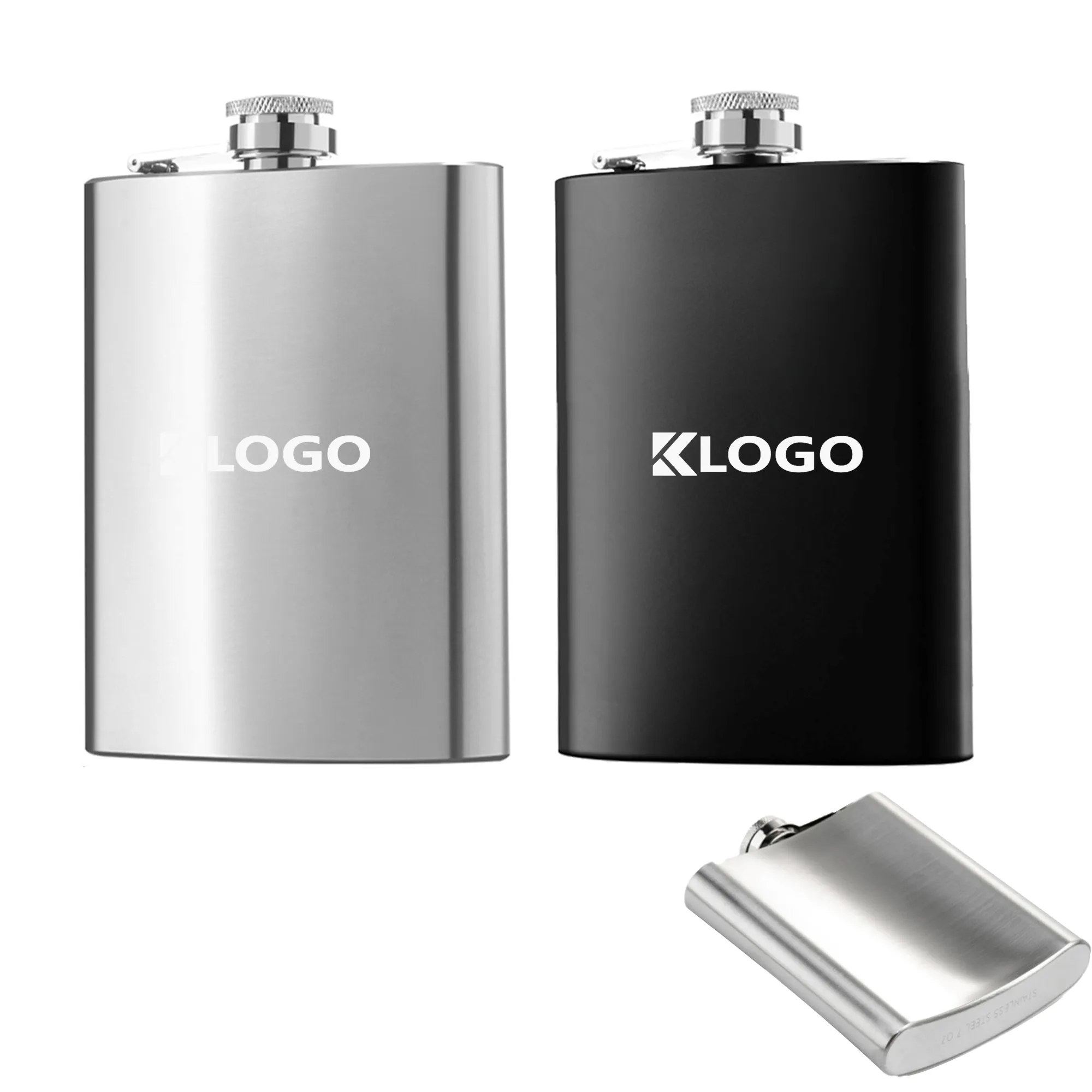 8oz Stainless Steel Hip Flask For Liquor, custom water bottle with logo imprint 7