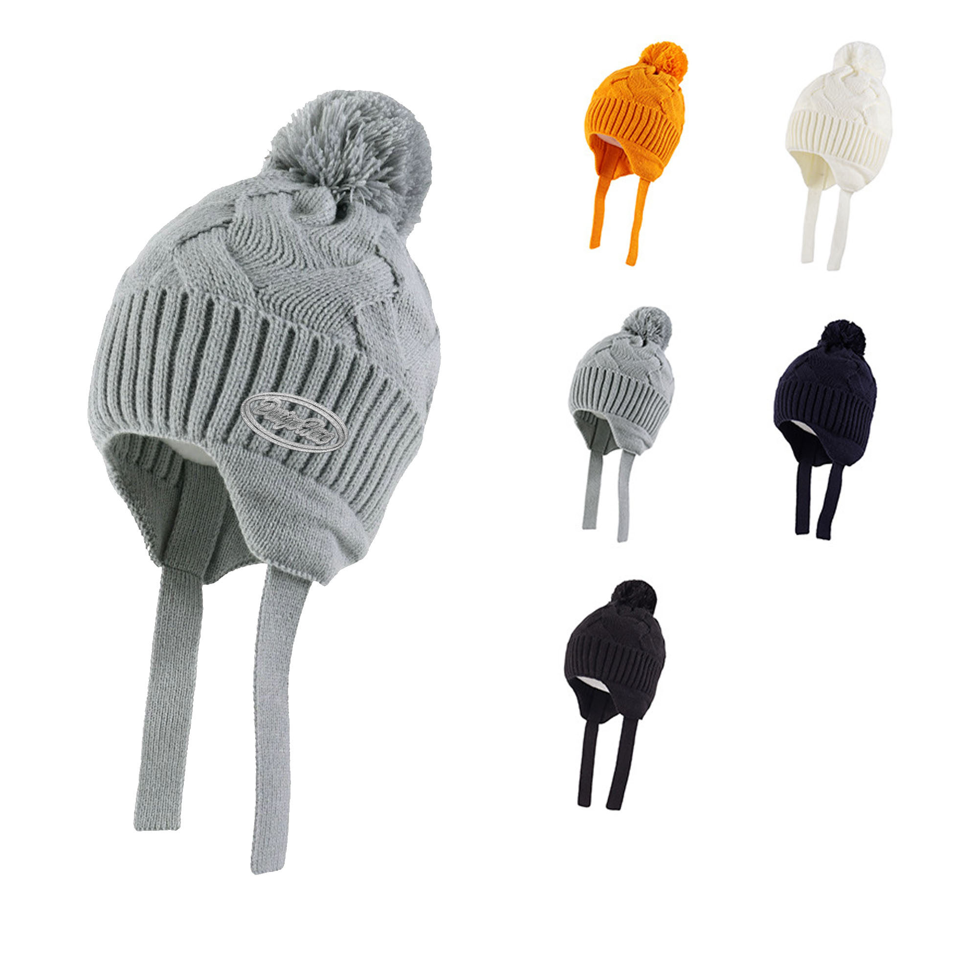 Premium Baby Knit Beanie with pom for Cold Weather Style 7