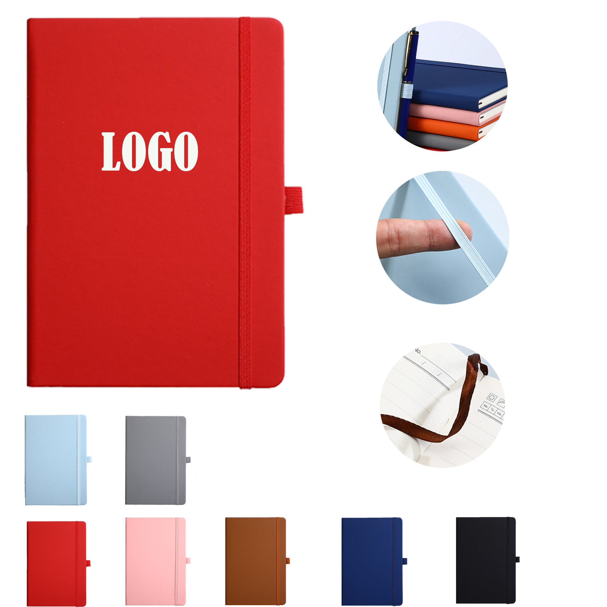 A5 Journal Hardcover Notebook With Pen Holder For Travel MOQ50 4