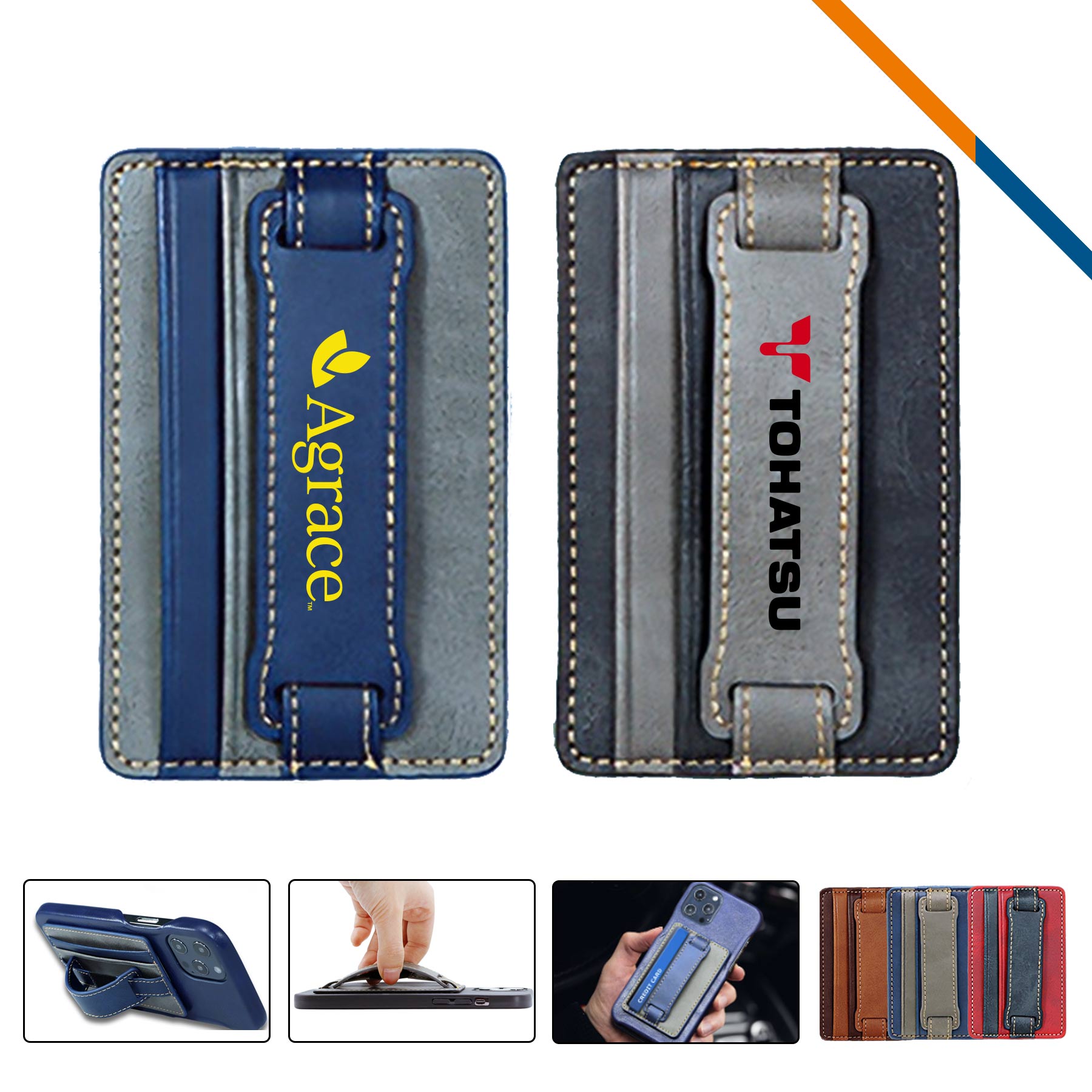 Strapod 3 In 1 PU Leather Phone Card Holder