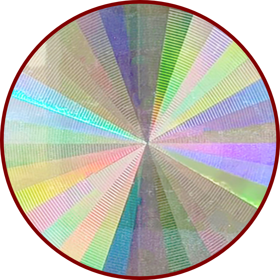 Vortex holographic material pattern swatch