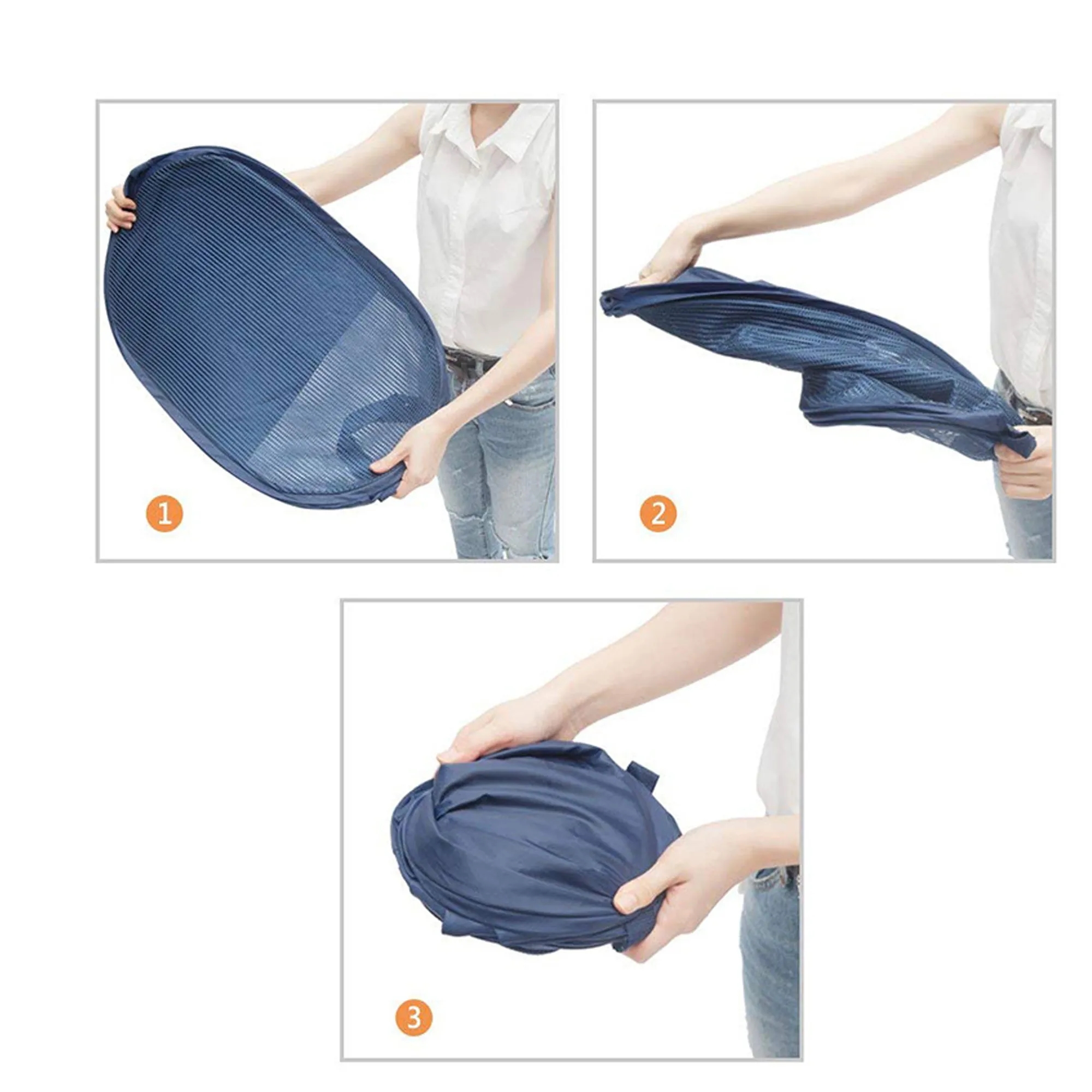 Mesh Laundry Hamper Portable Bathroom Basket Baby For Kids 9